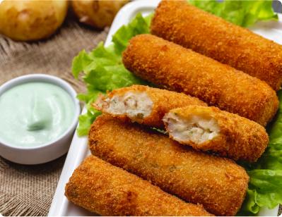 Plant based nuggets and fish fingers